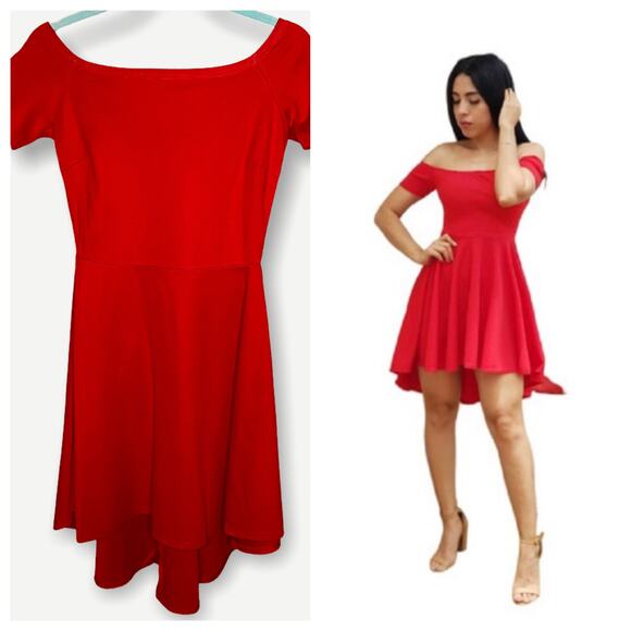 NEW Sarin Matthews red high low dress - Picture 1 of 11